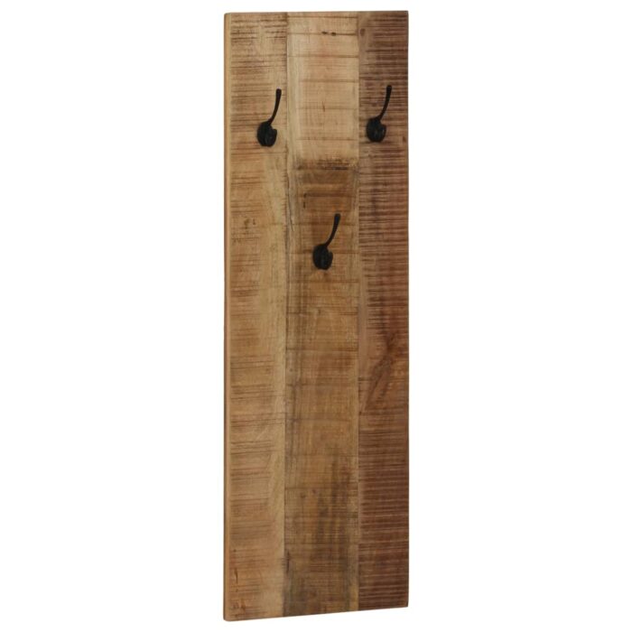 Porte-manteau mural 2 pcs Bois de manguier massif 36x110x3 cm – Image 8