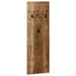 Porte-manteau mural 2 pcs Bois de manguier massif 36x110x3 cm – Image 9