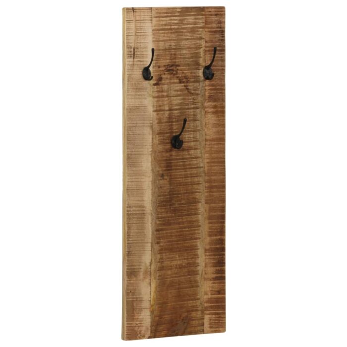 Porte-manteau mural 2 pcs Bois de manguier massif 36x110x3 cm – Image 9