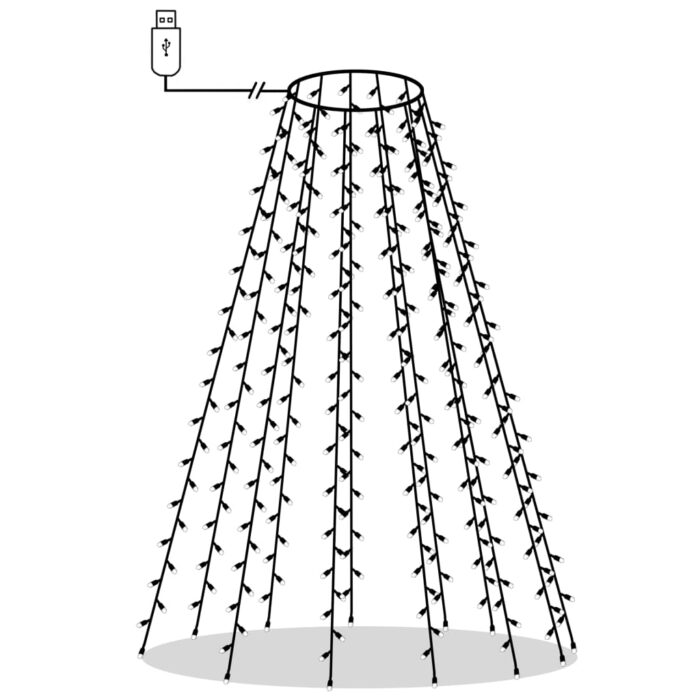 Guirlande lumineuse d'arbre de Noël avec 180 LED 180 cm – Image 4