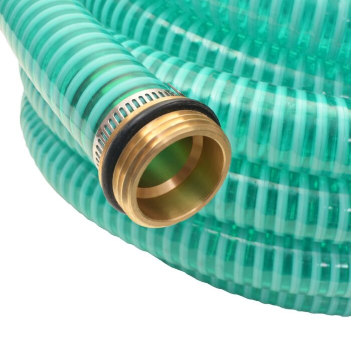 Tuyau d'aspiration avec raccords en laiton 7 m 25 mm Vert – Image 2