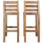 Tabourets de bar lot de 2 bois massif de récupération – Image 4