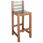 Tabourets de bar lot de 2 bois massif de récupération – Image 7