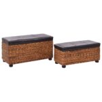 Ensemble de banc lot de 2 Jacinthe d'eau Marron – Image 2