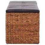 Banc avec 2 paniers Jacinthe d'eau 71 x 40 x 42 cm Marron – Image 4
