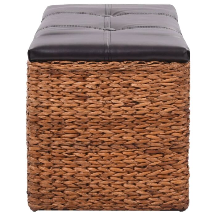 Banc avec 2 paniers Jacinthe d'eau 71 x 40 x 42 cm Marron – Image 4