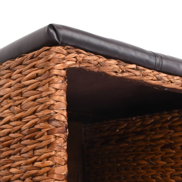 Banc avec 2 paniers Jacinthe d'eau 71 x 40 x 42 cm Marron – Image 7