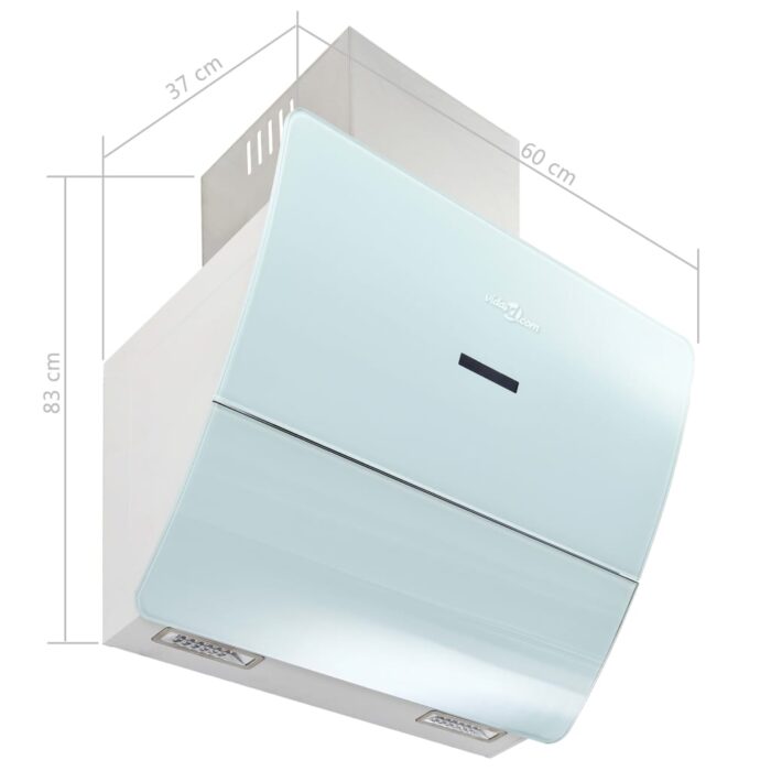 Hotte murale acier inoxydable 756 m³/h 60 cm blanc – Image 8