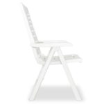 Chaises inclinables de jardin lot de 4 Plastique Blanc – Image 4