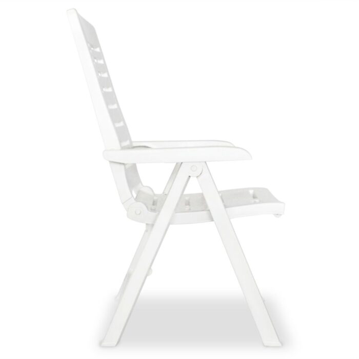 Chaises inclinables de jardin lot de 4 Plastique Blanc – Image 4
