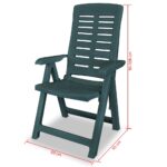 Chaises inclinables de jardin lot de 6 Plastique Vert – Image 7