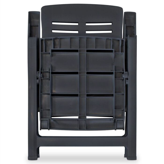 Chaises inclinables de jardin lot de 4 Plastique Anthracite – Image 5