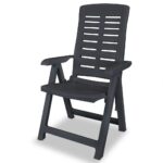 Chaises inclinables de jardin lot de 6 Plastique Anthracite – Image 2
