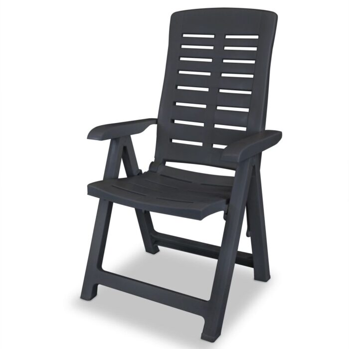 Chaises inclinables de jardin lot de 6 Plastique Anthracite – Image 2