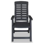Chaises inclinables de jardin lot de 6 Plastique Anthracite – Image 3