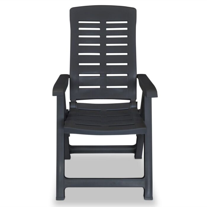 Chaises inclinables de jardin lot de 6 Plastique Anthracite – Image 3