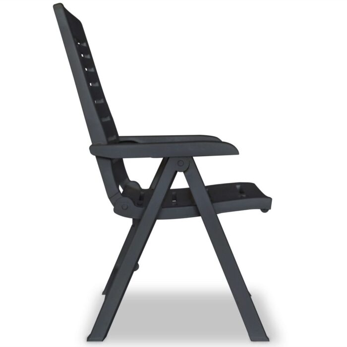 Chaises inclinables de jardin lot de 6 Plastique Anthracite – Image 4