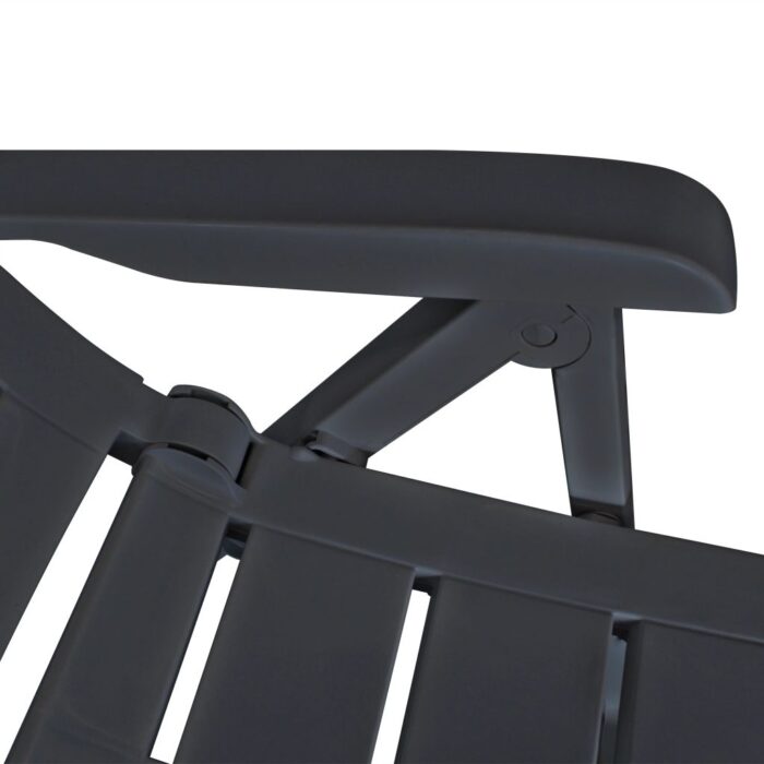 Chaises inclinables de jardin lot de 6 Plastique Anthracite – Image 6