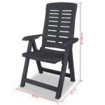 Chaises inclinables de jardin lot de 6 Plastique Anthracite – Image 7