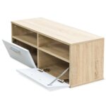Meubles TV 2 pcs Bois d’ingénierie 95x35x36 cm Chêne et blanc – Image 2