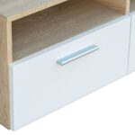 Meubles TV 2 pcs Bois d’ingénierie 95x35x36 cm Chêne et blanc – Image 3