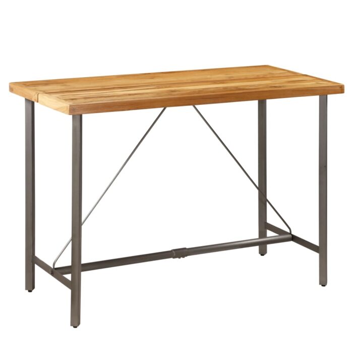 Table de bar Teck recyclé massif 150x70x106 cm – Image 12