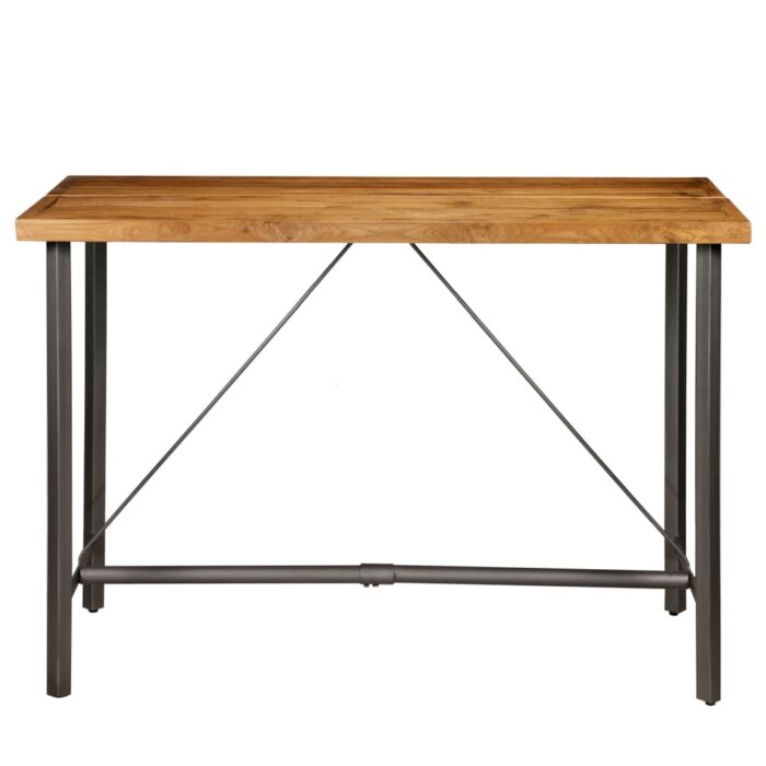 Table de bar Teck recyclé massif 150x70x106 cm – Image 2
