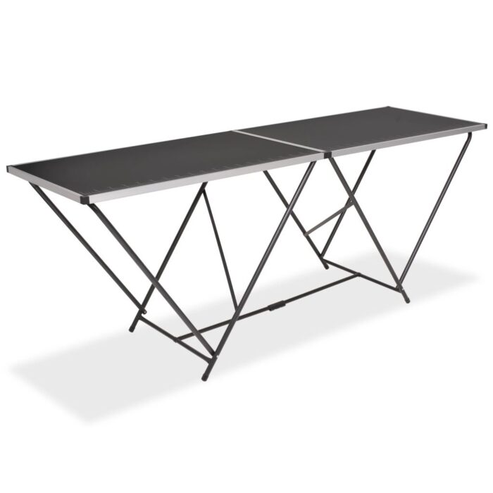 Table pliable de collage MDF et aluminium 200 x 60 x 78 cm – Image 1