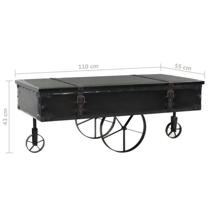 Table basse MDF et bois de sapin 110 x 55 x 43 cm – Image 7