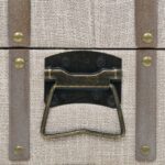 Banc de rangement Bois massif et acier 111x34x37 cm – Image 2