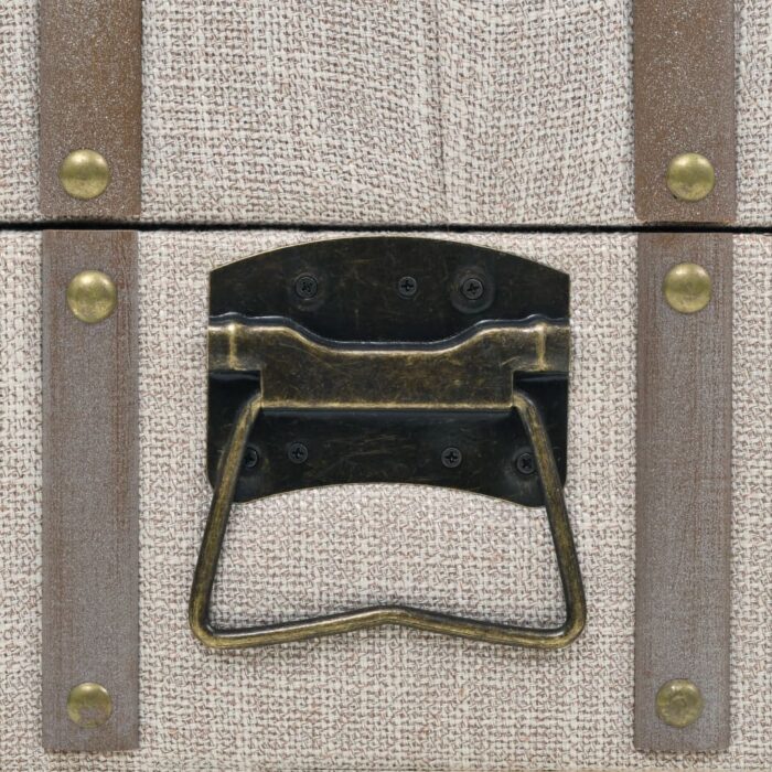 Banc de rangement Bois massif et acier 111x34x37 cm – Image 2