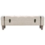 Banc de rangement Bois massif et acier 111x34x37 cm – Image 3