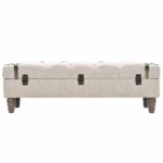 Banc de rangement Bois massif et acier 111x34x37 cm – Image 4