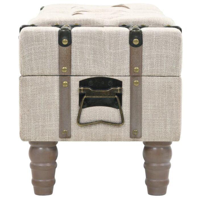 Banc de rangement Bois massif et acier 111x34x37 cm – Image 5