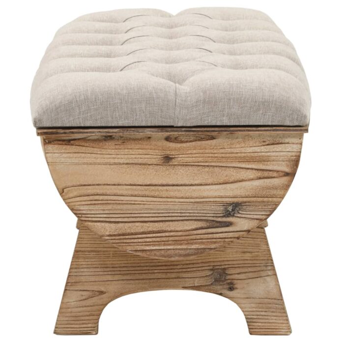 Banc de rangement Bois massif et tissu 103 x 51 x 44 cm – Image 2