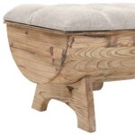 Banc de rangement Bois massif et tissu 103 x 51 x 44 cm – Image 5