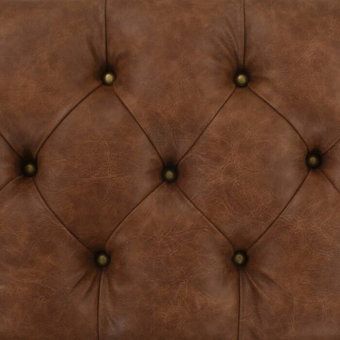 Banc de rangement Bois massif et similicuir 80,5x41x50 cm – Image 2