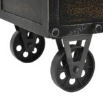 Banc de rangement Bois massif et similicuir 80,5x41x50 cm – Image 8