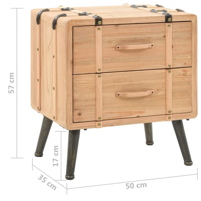 Table de chevet Bois de sapin massif 50 x 35 x 57 cm – Image 7