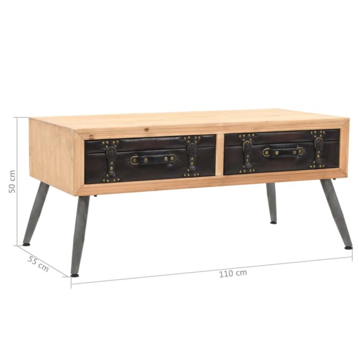 Table basse Bois massif de sapin 115x55x50 cm – Image 8