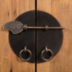 Meuble de salle de bain autoportant Bois pin massif 48x32x170cm – Image 2