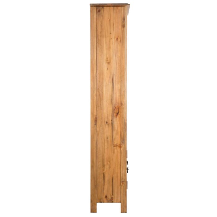 Meuble de salle de bain autoportant Bois pin massif 48x32x170cm – Image 4