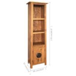 Meuble de salle de bain autoportant Bois pin massif 48x32x170cm – Image 6