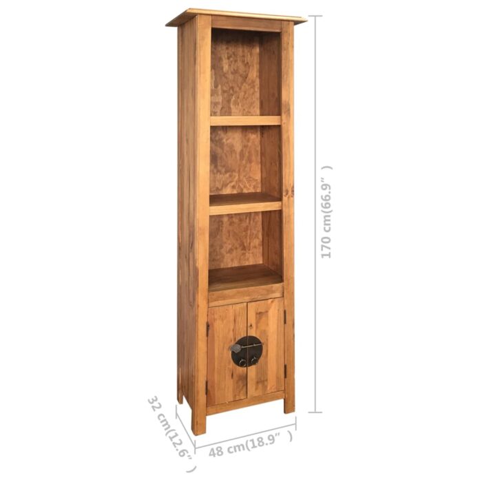 Meuble de salle de bain autoportant Bois pin massif 48x32x170cm – Image 6