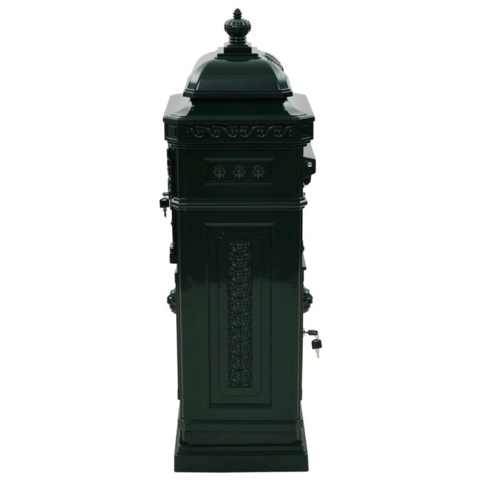 Boîte aux lettres à pilier Aluminium Vintage antirouille Vert – Image 4