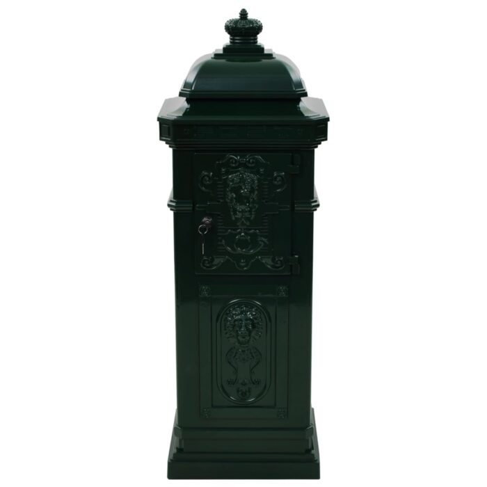 Boîte aux lettres à pilier Aluminium Vintage antirouille Vert – Image 6
