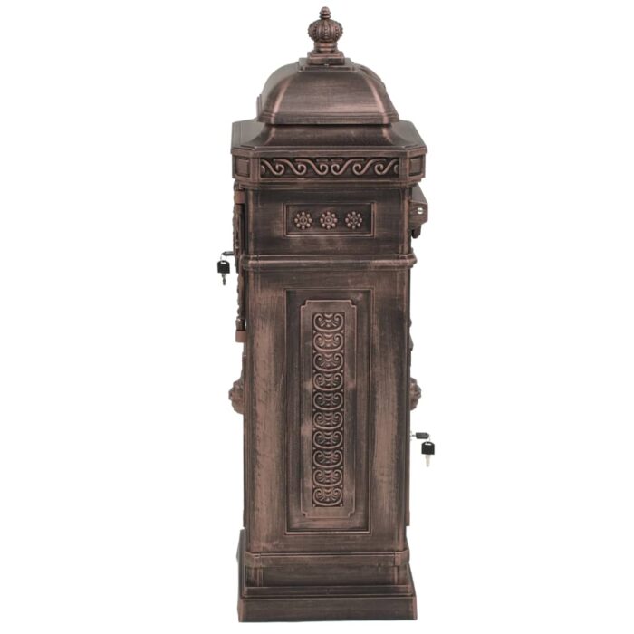 Boîte aux lettres à pilier Aluminium Vintage Bronze antirouille – Image 3