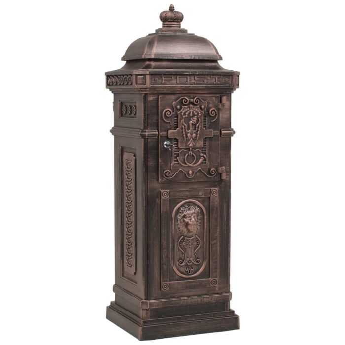 Boîte aux lettres à pilier Aluminium Vintage Bronze antirouille – Image 4