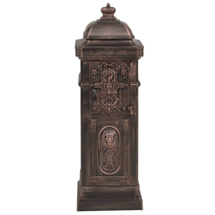 Boîte aux lettres à pilier Aluminium Vintage Bronze antirouille – Image 5