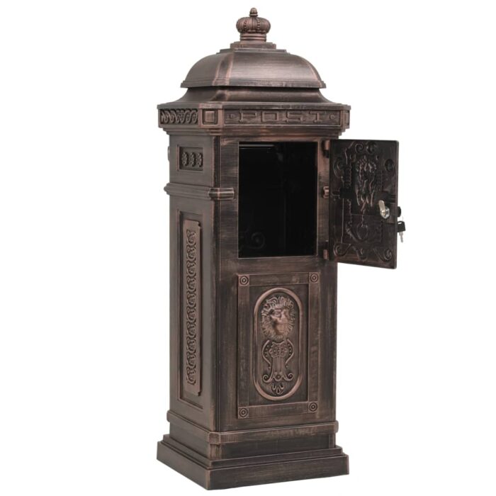 Boîte aux lettres à pilier Aluminium Vintage Bronze antirouille – Image 6